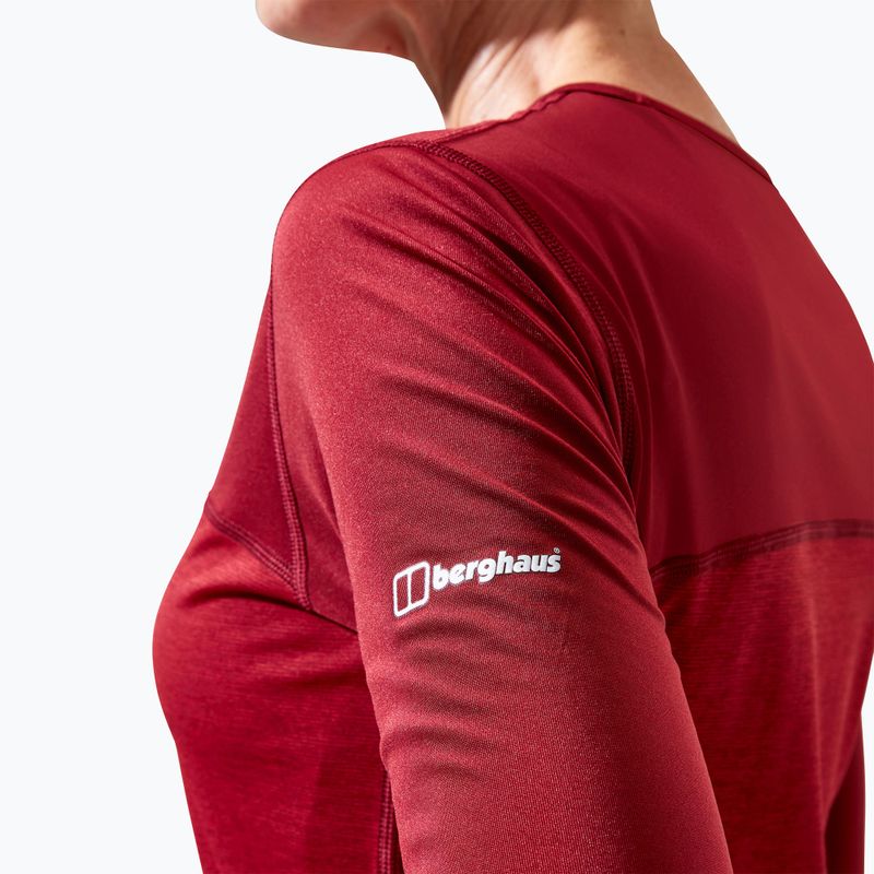 Women's trekking longsleeve Berghaus Voyager Tech Tee Basecrew syrah/red dahlia 7