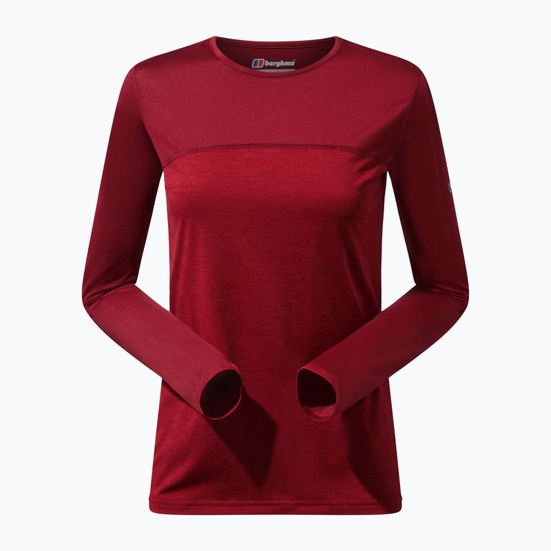 Women's trekking longsleeve Berghaus Voyager Tech Tee Basecrew syrah/red dahlia 9