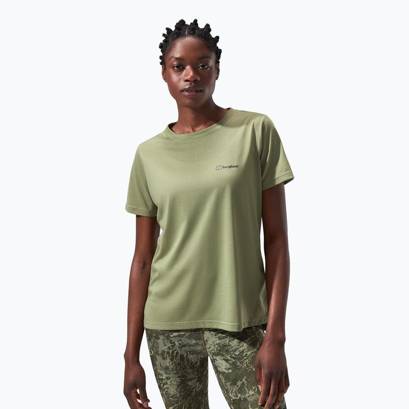 Women's trekking T-shirt Berghaus Relaxed Tech Super Stretch oil green