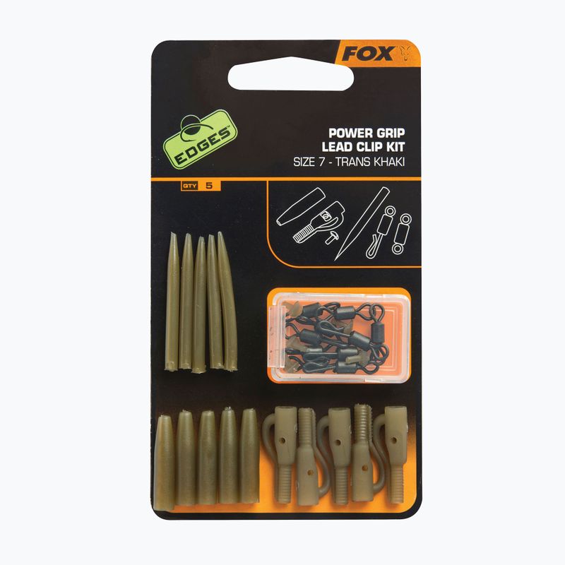 Fox International Edges Surefit Lead Clip Kit 5 pcs. Trans Khaki CAC638