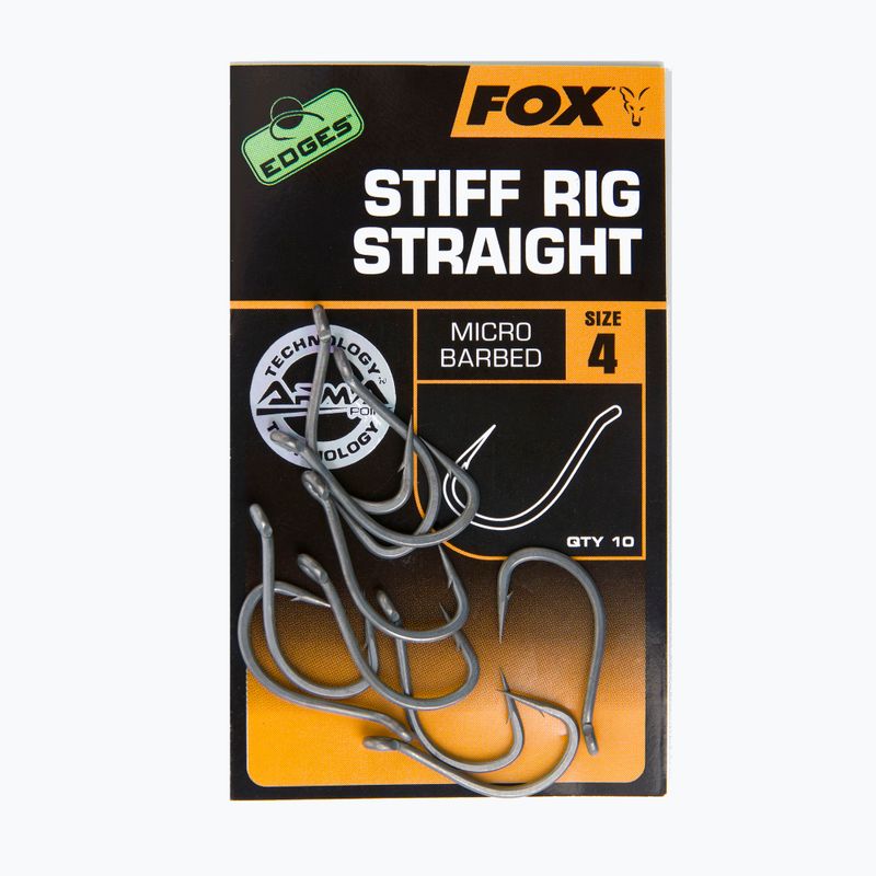 Fox International Edges Armapoint Carp Hooks Stiff Rig Straight grey CHK164 2