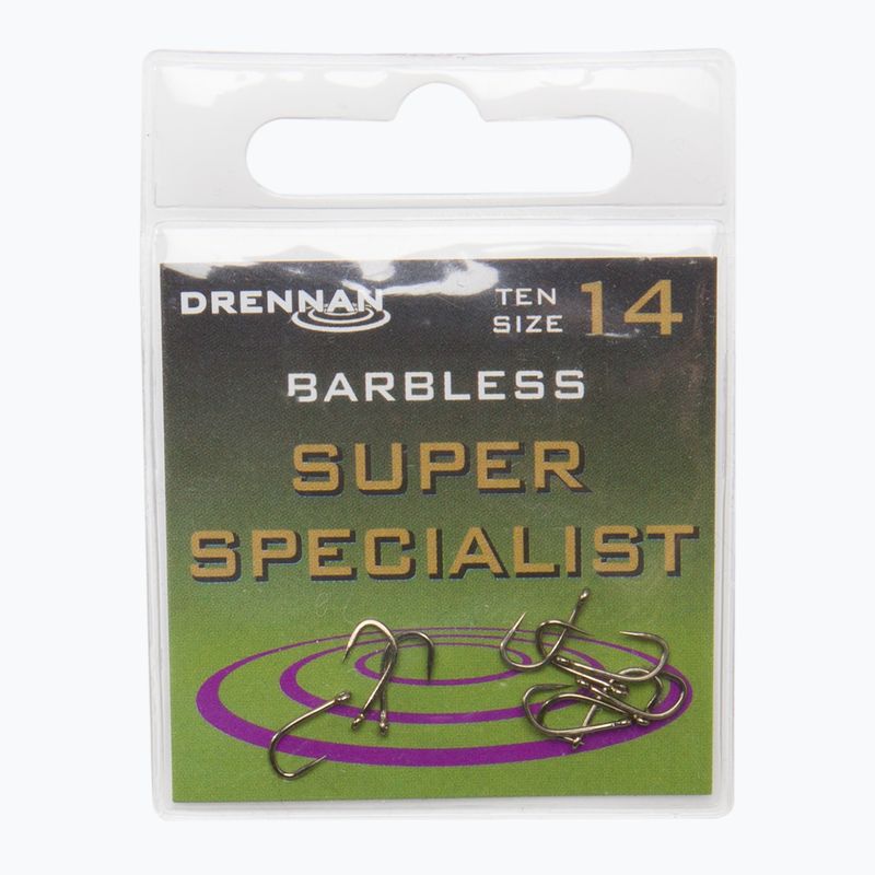 Drennan Super Specialist Barbless silver hooks HESU014