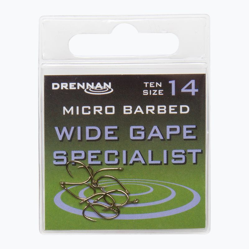 Drennan Wide Gape Specialist silver hooks HEWGSM014