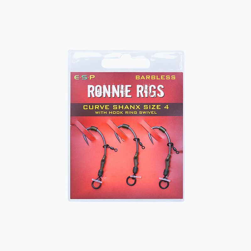 ESP Ronnie Rigs Barbless carp hooks 3 pcs black EHRRHRS004 2