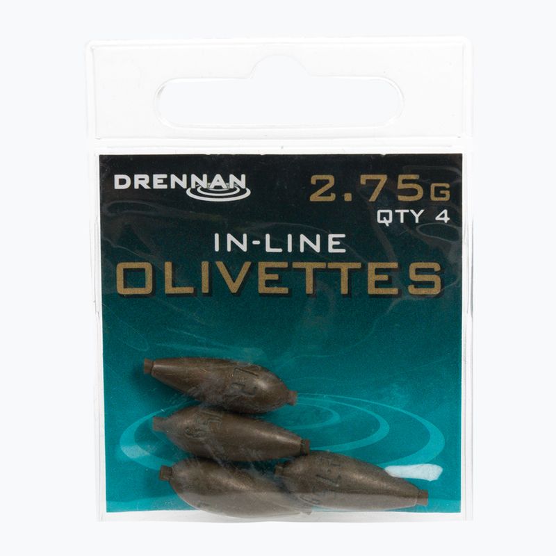 Drennan olive weights with needlepoint 4pcs brown TOOIO275