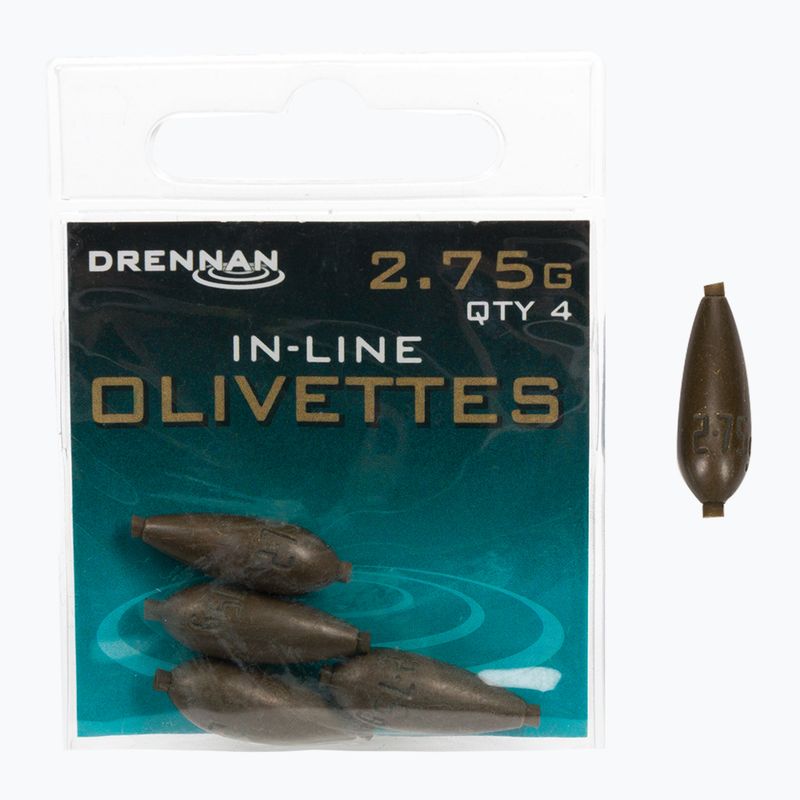 Drennan olive weights with needlepoint 4pcs brown TOOIO275 2