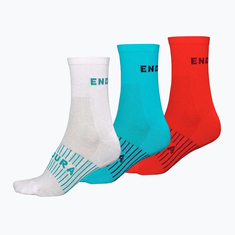 Endura Coolmax Race women's cycling socks 3-pack pacifiic blue