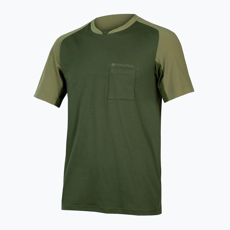 Men's Endura GV500 Foyle Tech bike jersey olive green