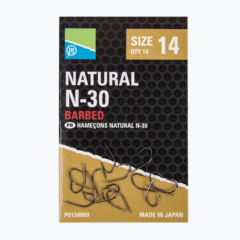 Preston Innovations Natural N-30 fishing hooks 15 pcs black P0150067
