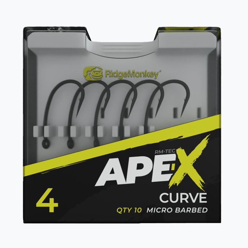 RidgeMonkey Ape-X Curve Barbed hooks grey RMT285 2