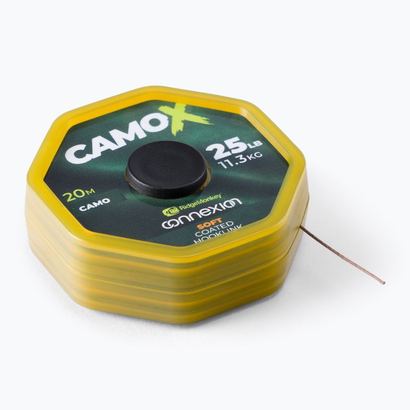 RidgeMonkey Connexion carp leader braid CamoX Soft Coated Hooklink brown RMT317