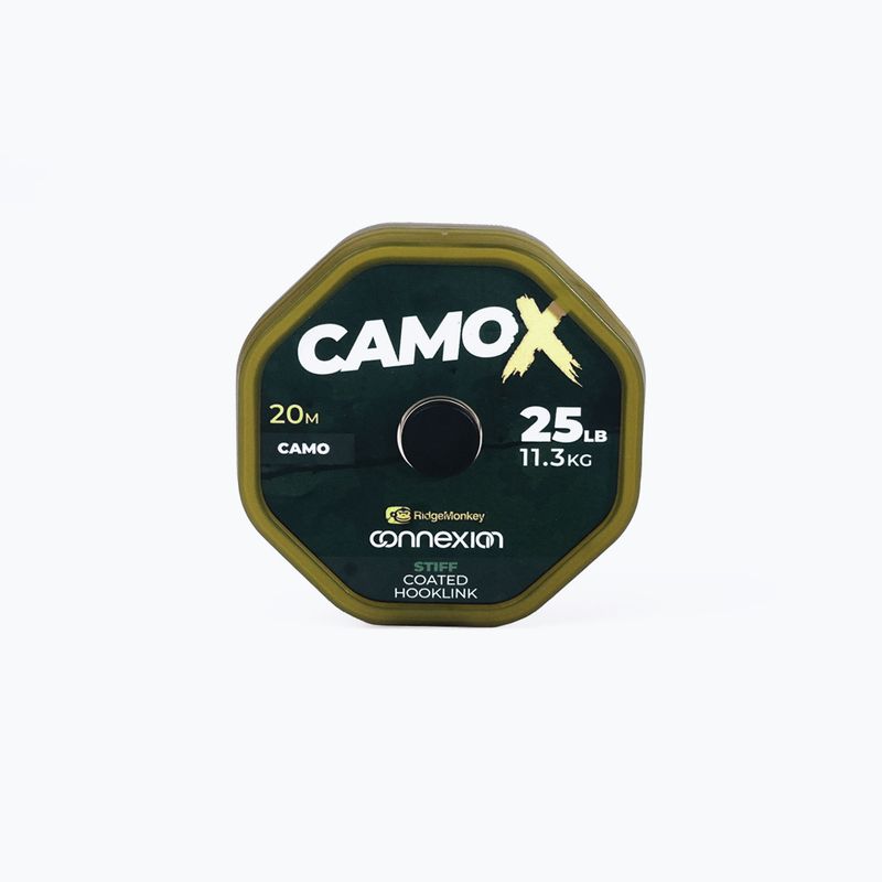 RidgeMonkey carp leader braid Connexion CamoX Stiff Coated Hooklink brown RMT319