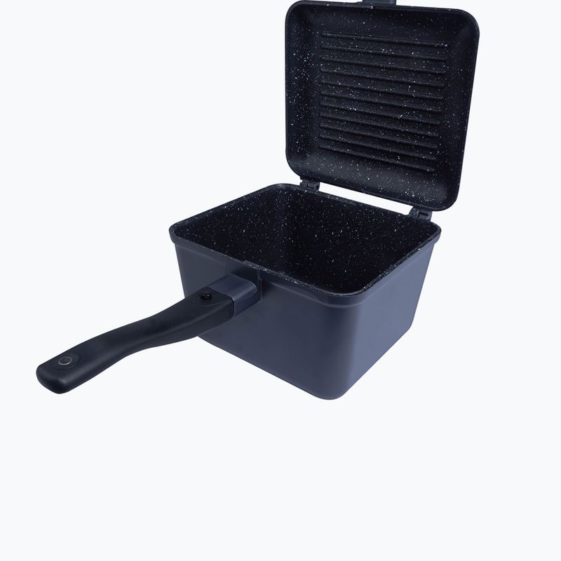 RidgeMonkey Connect Deep Pan and Griddle Granite Edition Saucepan and Frying Pan Set Black RM779 5