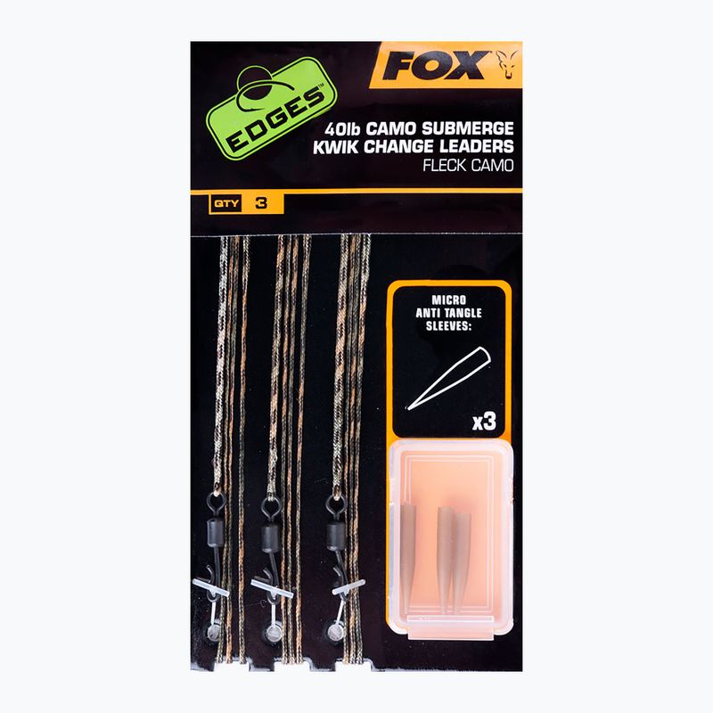 Fox International Edges Camo Submerge Leaders Kwik Change 40 lb camo carp leader CAC710