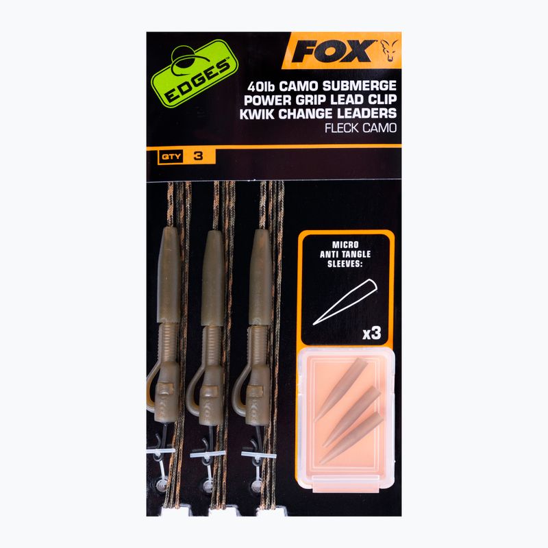 Carp leader Fox International Edges Camo Submerge Power Grip Lead Clip Kwik Change Kit camo CAC714