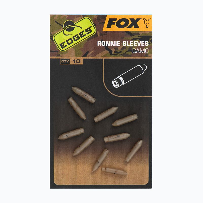 Fox International Edges Camo Ronnie Sleeves brown leader safety tube CAC788