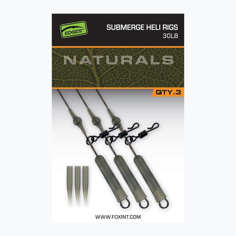 Fox International Naturals Submerged Heli Rigs 3 carp leaders