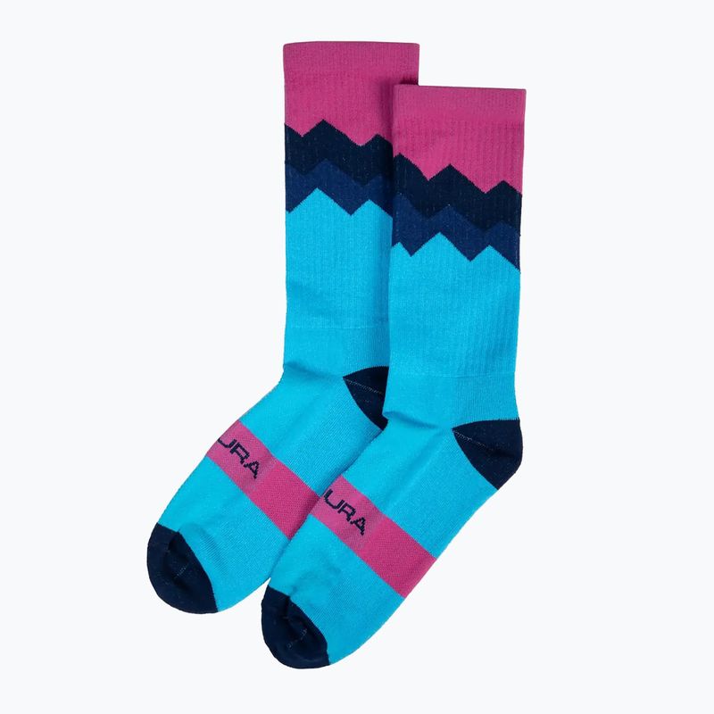 Men's Endura Jagged electric blue cycling socks