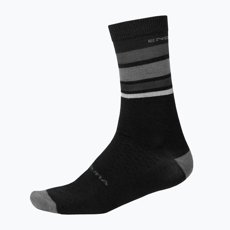 Endura BaaBaa Merino Stripe matt black cycling socks
