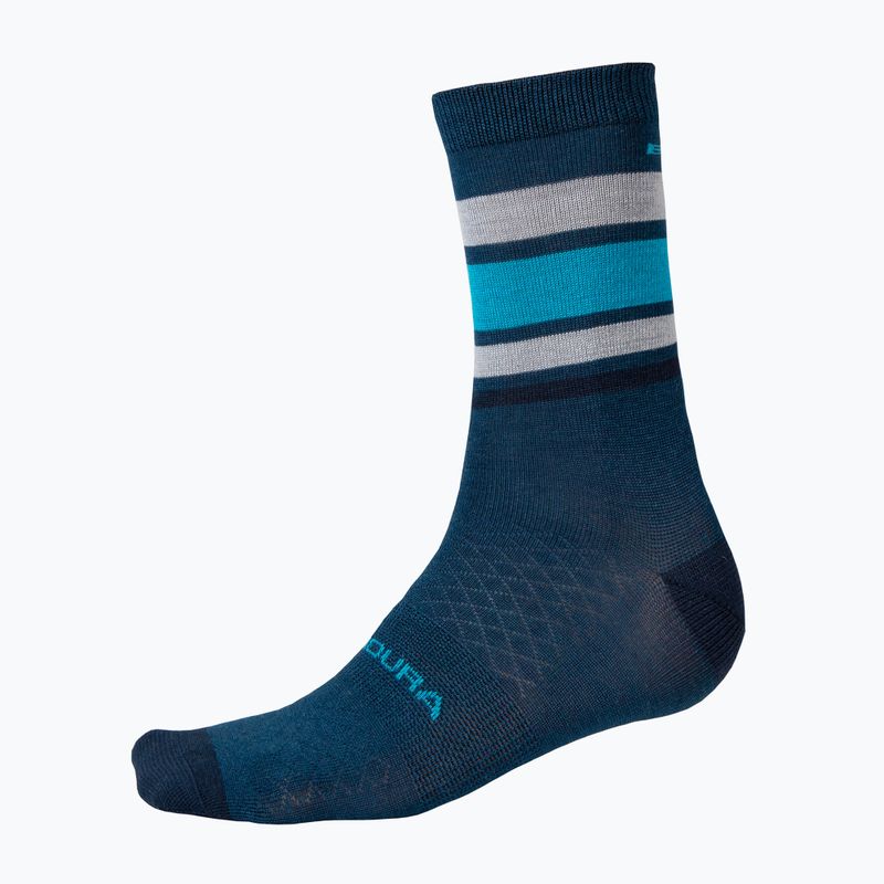 Endura BaaBaa Merino Stripe blueberry cycling socks