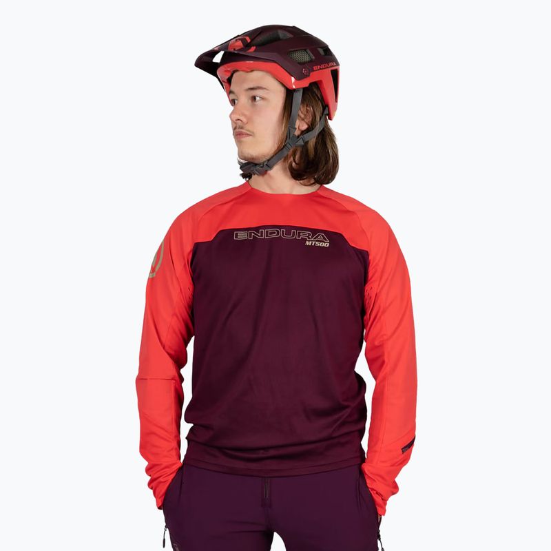 Endura MT500 Burner men's cycling longsleeve aubergine