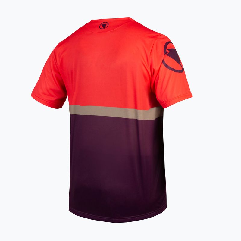 Men's Endura Singletrack II Core aubergine cycling jersey 4