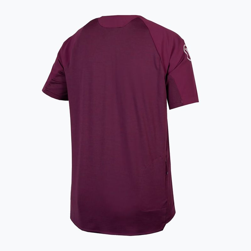 Men's Endura GV500 Foyle Tech aubergine cycling jersey 7