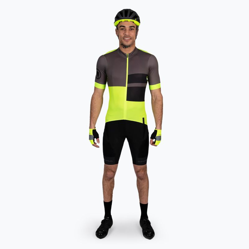 Endura men's cycling jersey FS260 Print S/S hi-viz yellow 2