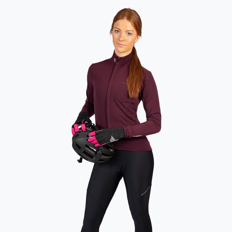 Women's Endura Xtract Roubaix aubergine cycling longsleeve 3