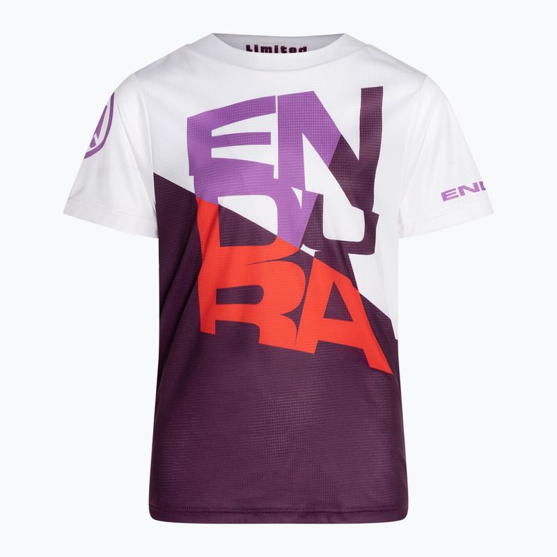 Endura Singletrack Core aubergine children's cycling jersey