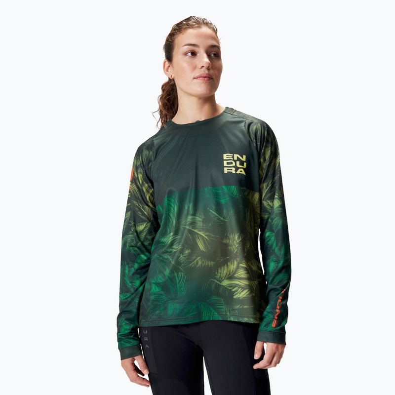 Women's cycling longsleeve Endura Tropical Print Ltd ghillie green