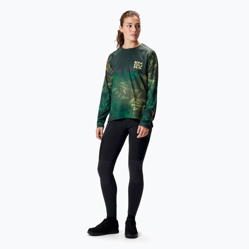 Women's cycling longsleeve Endura Tropical Print Ltd ghillie green 2