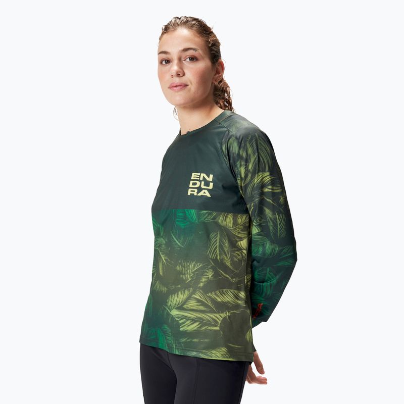 Women's cycling longsleeve Endura Tropical Print Ltd ghillie green 3