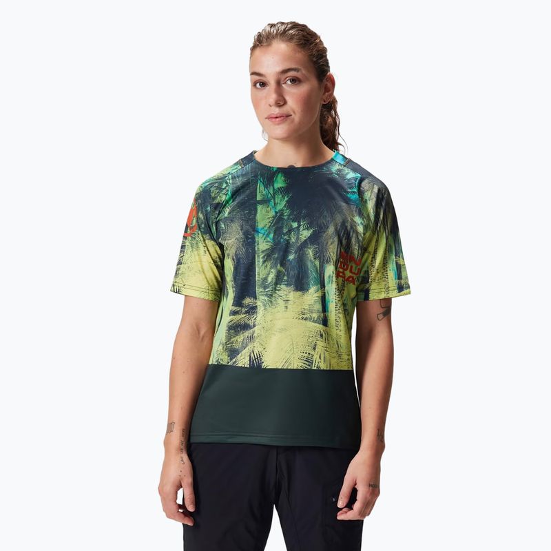 Women's cycling jersey Endura Tropical Print Ltd ghillie green