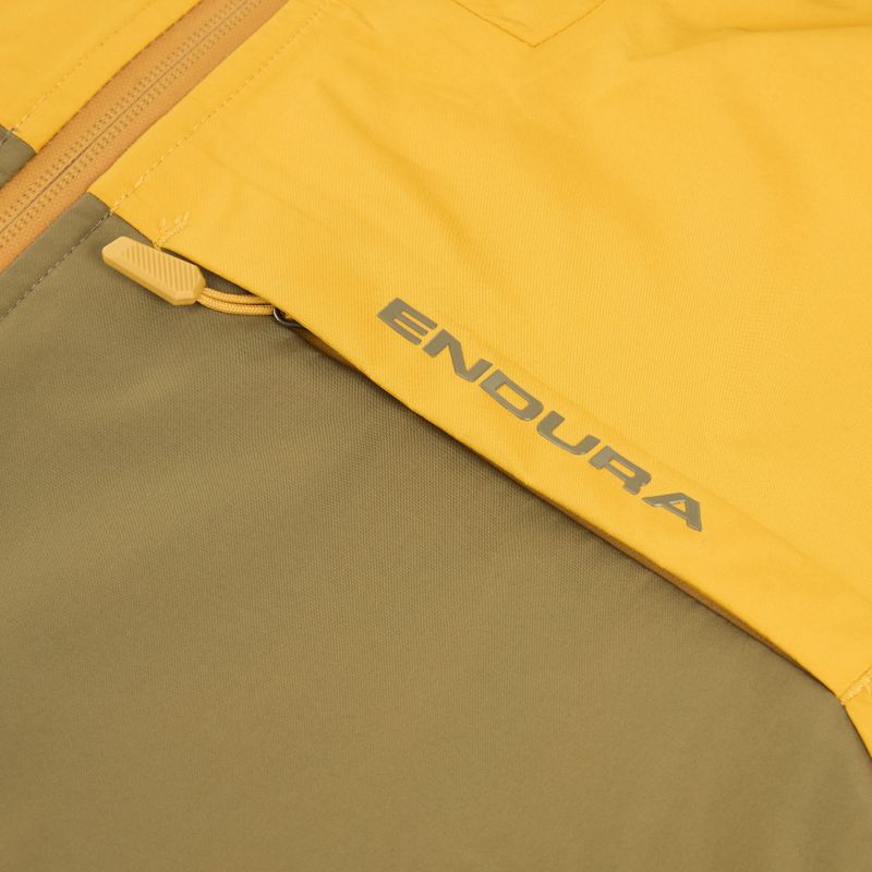 Men's Endura Singletrack II Waterproof mustard cycling jacket 3
