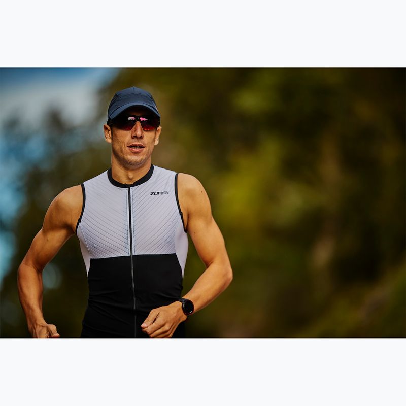 Men's ZONE3 Lava Long Distance Triathlon Suit black/white/red 4