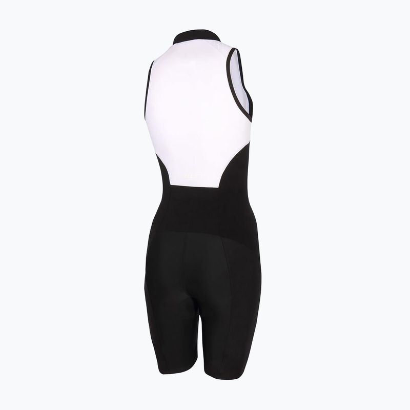 Women's triathlon suit ZONE3 Lava Long Distance Trisuit black/white/green 2