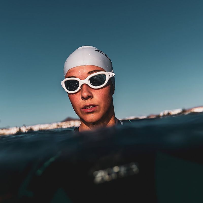 Swim goggles ZONE3 Venator-X white/silver/polarized revo pink lens 2