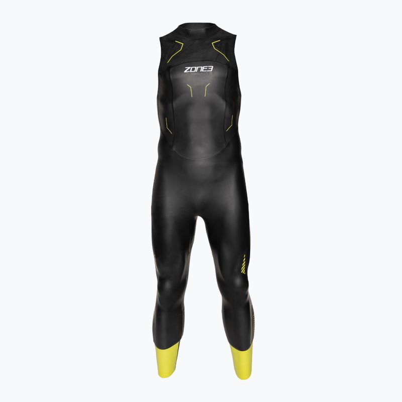 Men's ZONE3 Sleeveless Vision triathlon foam black/lime/gun metal 2