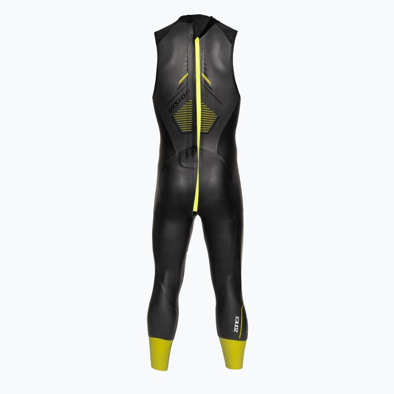 Men's ZONE3 Sleeveless Vision triathlon foam black/lime/gun metal 3