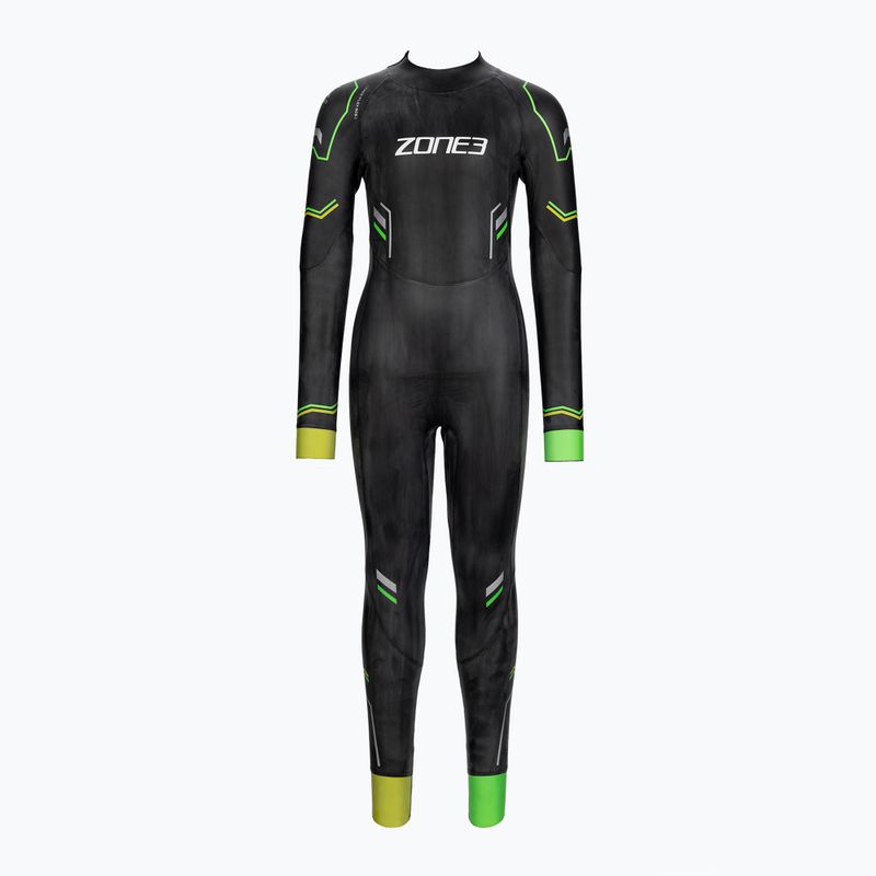 Children's Zone3 Adventure triathlon wetsuit black/silver/red/multi 2