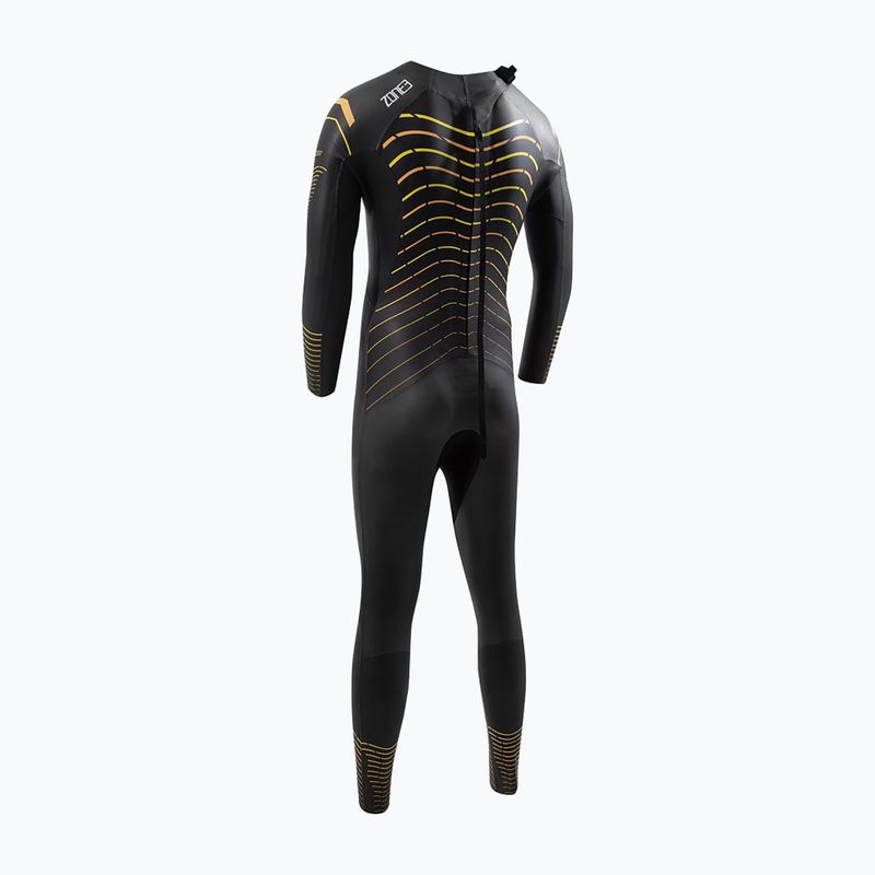 Men's ZONE3 Thermal Aspect Breaststroke wetsuit black/orange/yellow 2