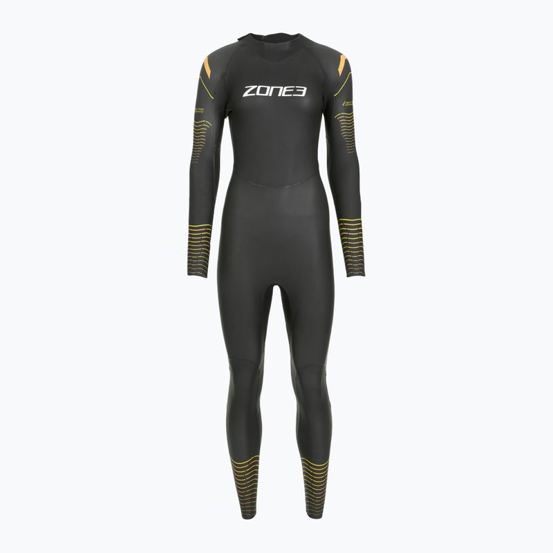Women's triathlon wetsuit Zone3 Thermal Aspect Breaststroke 2,5 mm black/orange/yellow 2
