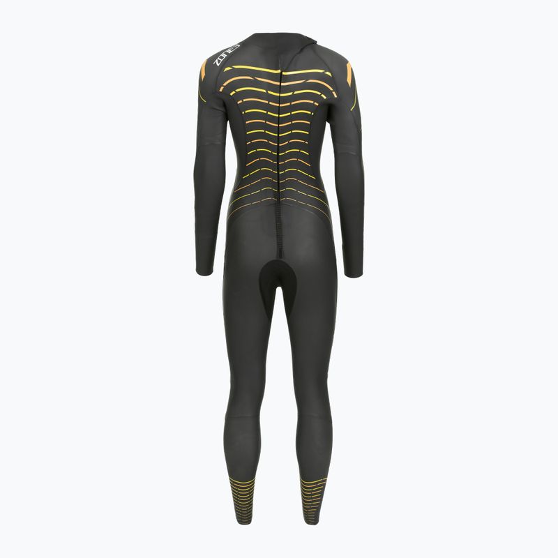 Women's triathlon wetsuit Zone3 Thermal Aspect Breaststroke 2,5 mm black/orange/yellow 3