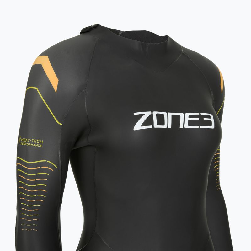 Women's triathlon wetsuit Zone3 Thermal Aspect Breaststroke 2,5 mm black/orange/yellow 4