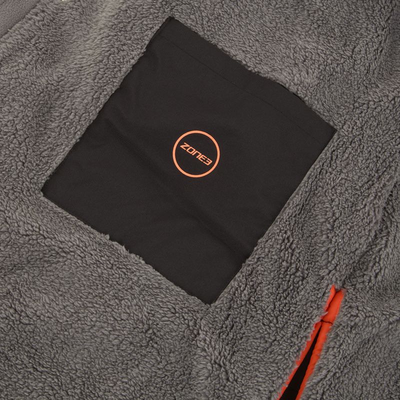Coat ZONE3 Oversized Polar Fleece Robe Parka black/orange 6