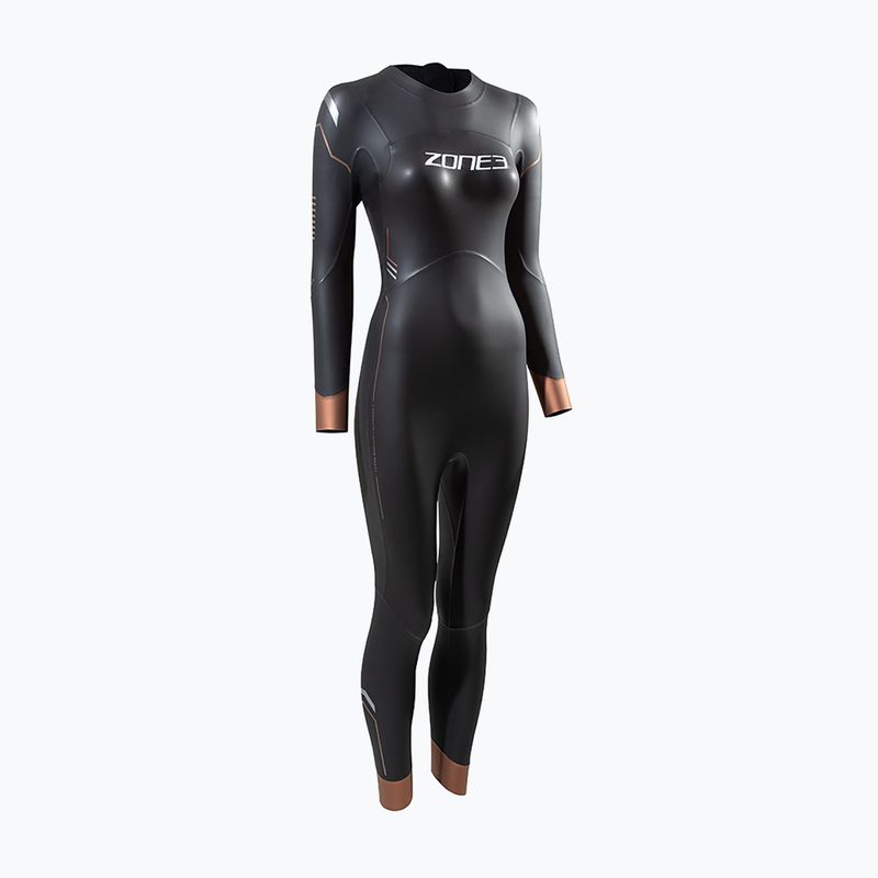 Women's triathlon wetsuit ZONE3 Thermal Agile 3 mm black/gold