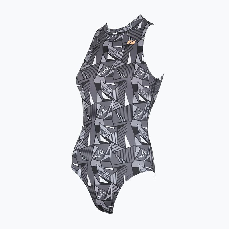 Women's one-piece swimsuit ZONE3 OWS Renew High Neck black/white 6