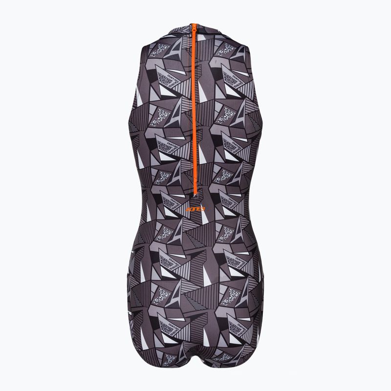 Women's one-piece swimsuit ZONE3 OWS Renew High Neck black/white 2