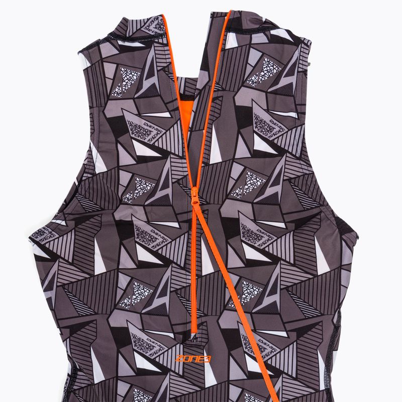 Women's one-piece swimsuit ZONE3 OWS Renew High Neck black/white 5